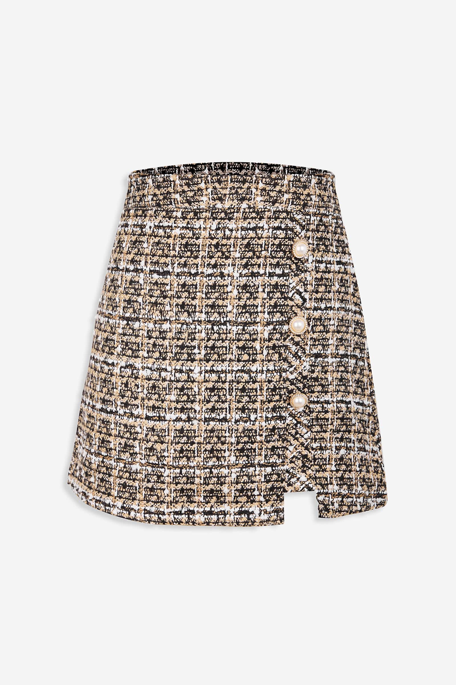 Abigale Beige Check Skirt - Image 8