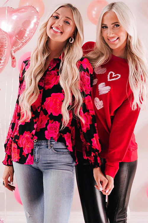 All That Matters Print Long Sleeve Button Down Top - Image 10