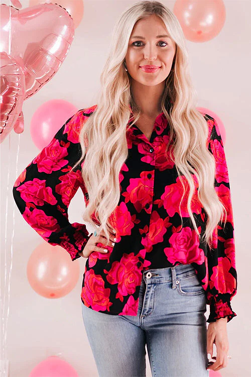 All That Matters Print Long Sleeve Button Down Top - Image 8