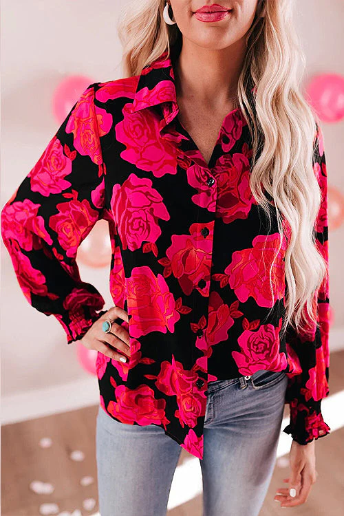 All That Matters Print Long Sleeve Button Down Top - Image 9