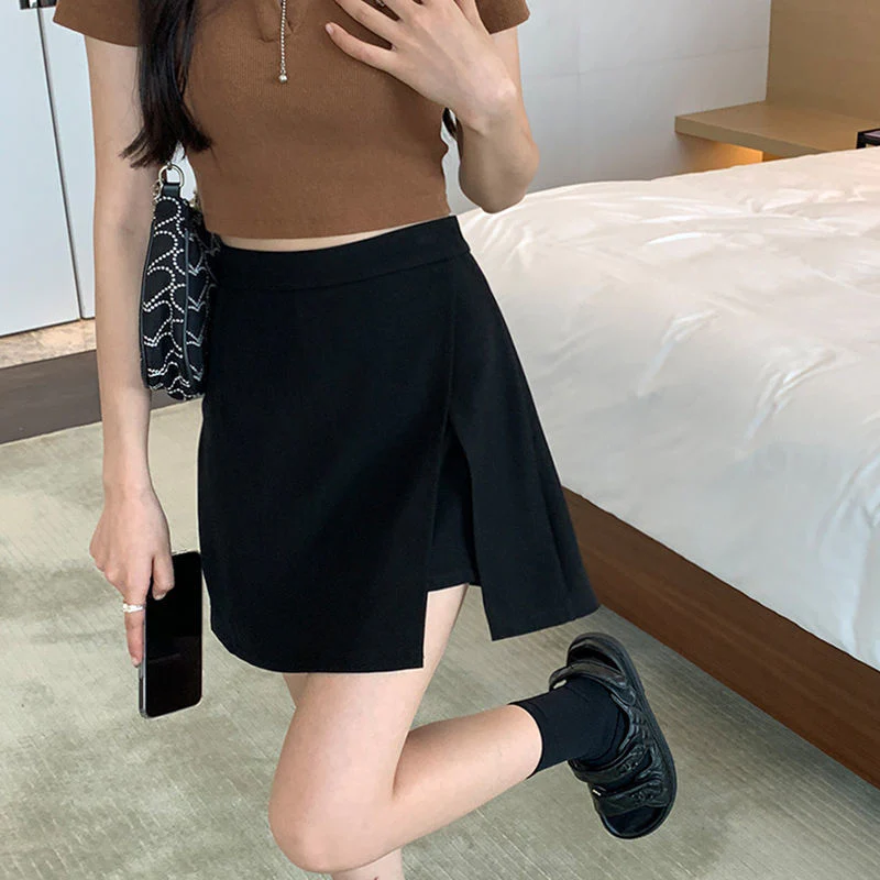 Asymmetric Layered Split Mini Skirt - Image 3