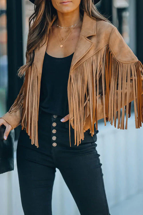 At Your Best Tassel Fringe Faux Suede Shacket - 7 Colors - Image 9