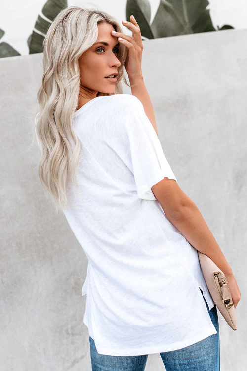 Basics Essential Cotton V-neck Tee - 3 Colors - Image 10