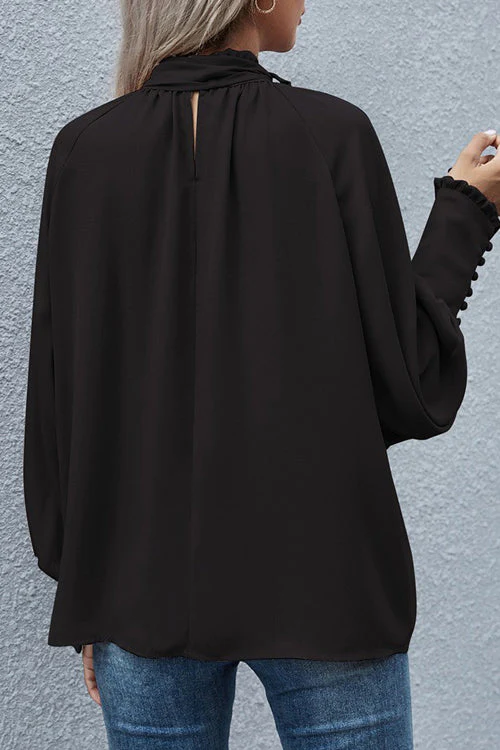 Best In Bold Tie-Front Ruffle Statement Sleeve Top - 3 Colors - Image 4