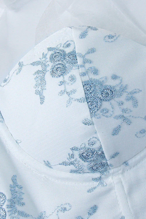 Better Your Self Floral Embroidered Bustier Corset Crop Top - Image 9