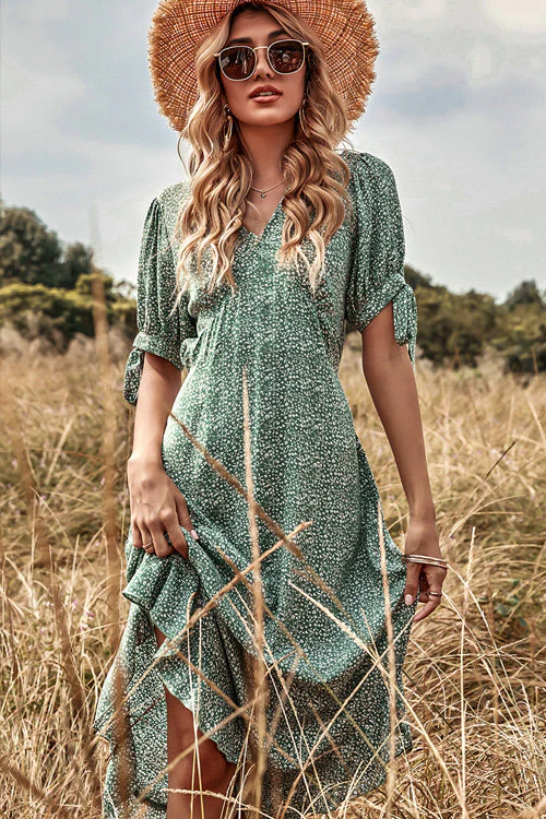 Blooming Darlin' Print V-Neck Midi Dress - Image 2