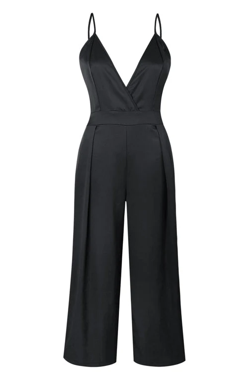 Bowknot-back Wide-leg V-neck Jumpsuit - 3 Colors - Image 10