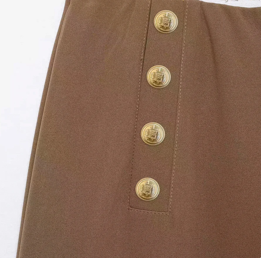 Buttoned Twill Retro Pants - Image 2