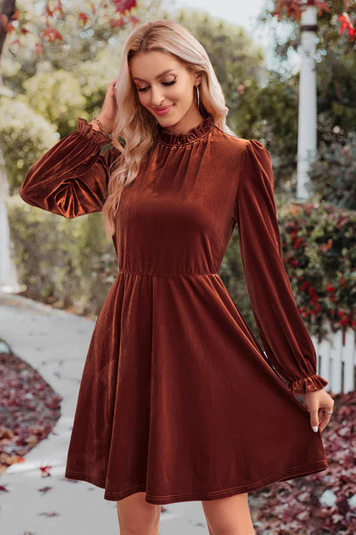 Can't Help But Love Velvet Long Sleeve Mini Dress - 3 Colors - Image 3