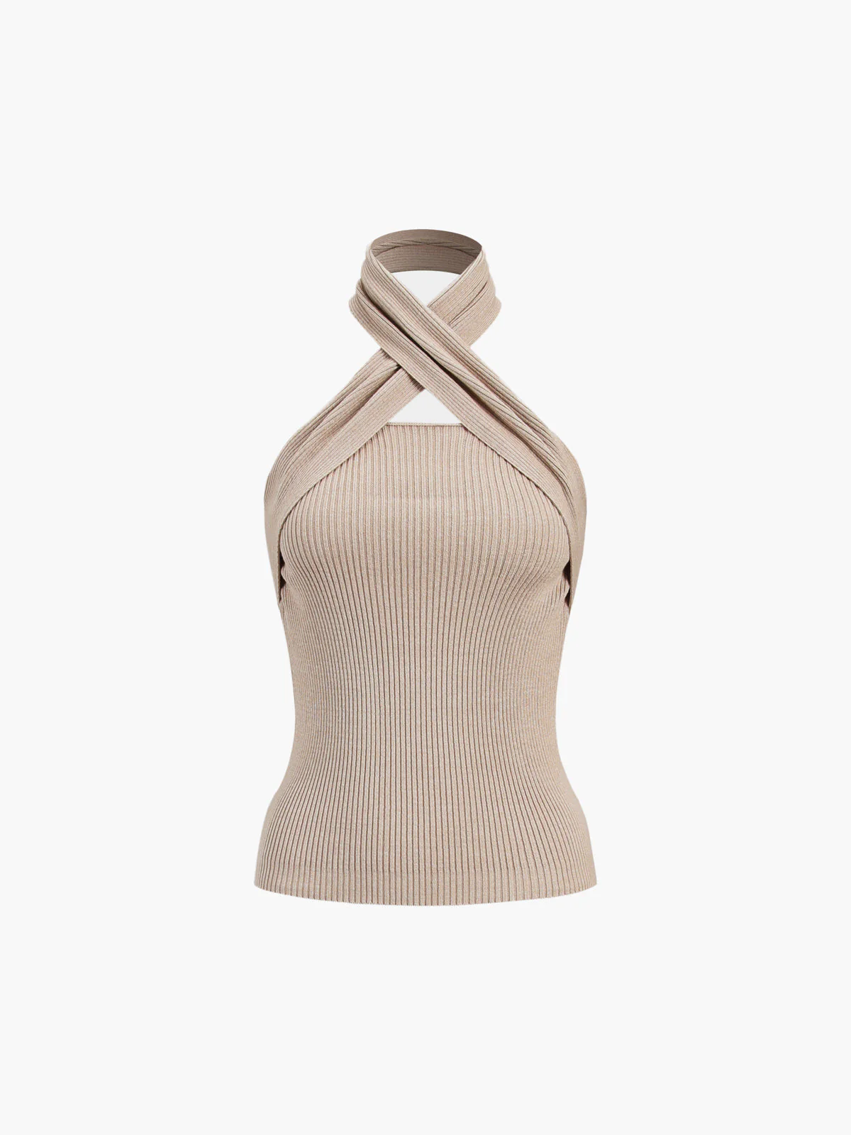Chestnut Halter Rib Knit Top - Image 3