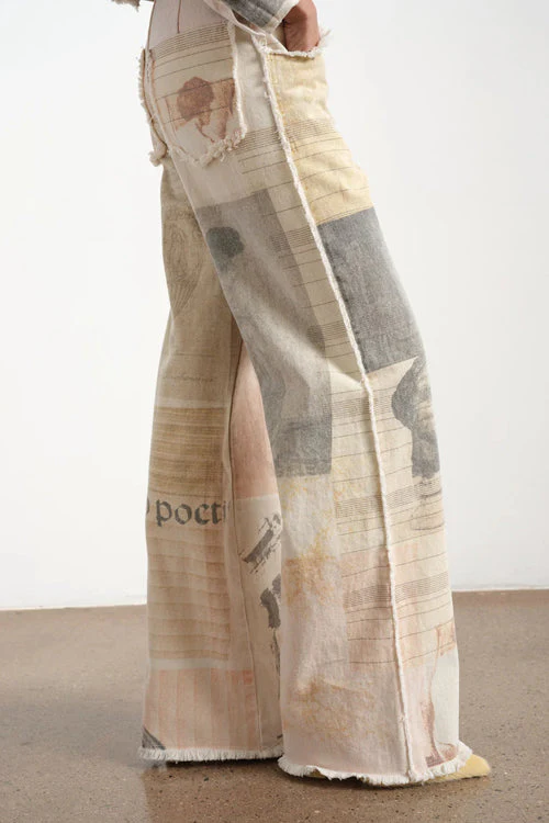 City Straight Light Wash Print Denim Jeans - Image 5