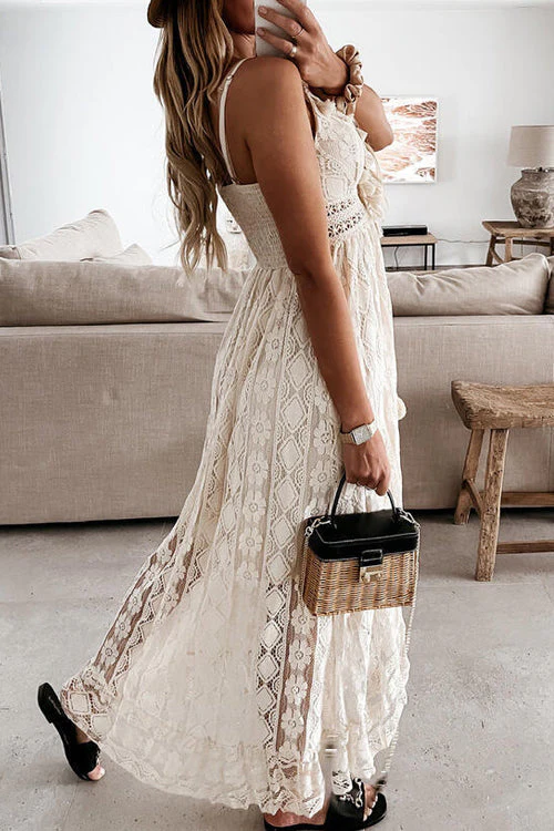 Come To Me Lace Tassel High-Low Maxi Dress - 2 Colors - Image 4