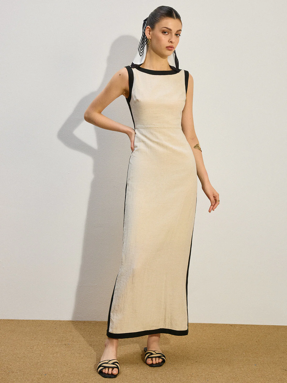 Contrast Trim Maxi Dress - Image 5