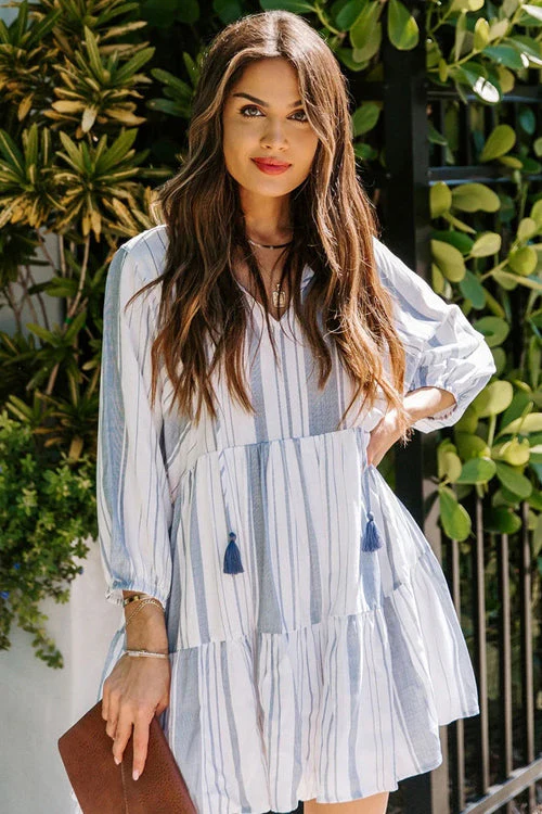 Created Beauty Striped Ruffled Mini Dress - Image 6