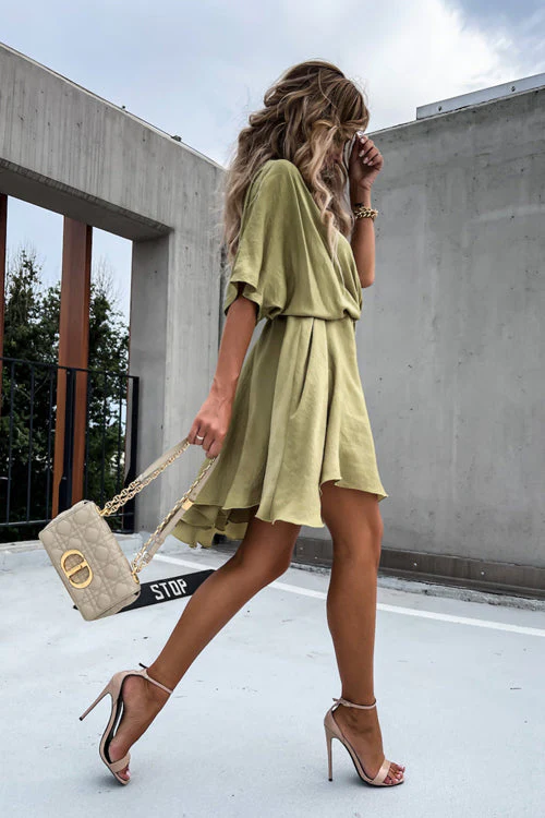 Day Of Romance OL Wrap Mini Dress - 5 Colors - Image 6