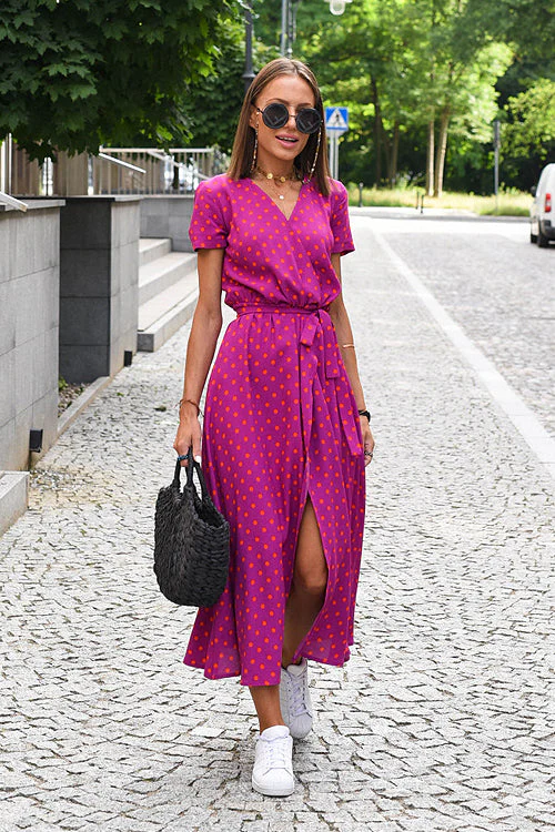 Do What You Love Print High-Slit Maxi Dress - 4 Colors - Image 10