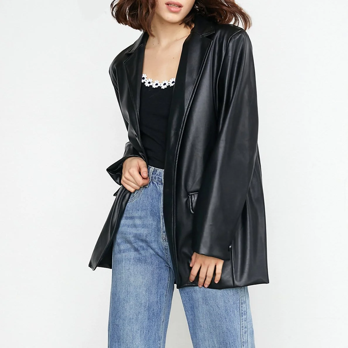 Docie Black Leather Shacket - Image 10