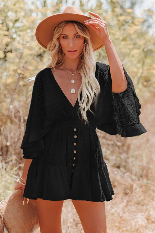 Dreamy Date Lace V-Neck Mini Dress - 7 Colors - Image 3