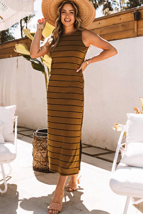 Effortless Style Striped Tank Maxi Dress - Image 6