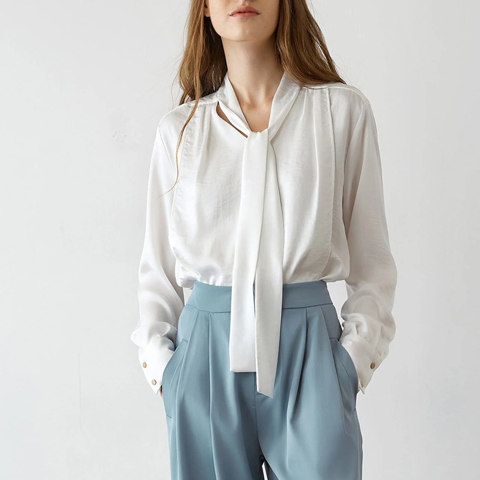 Eleni White Tie Shirt - Image 6