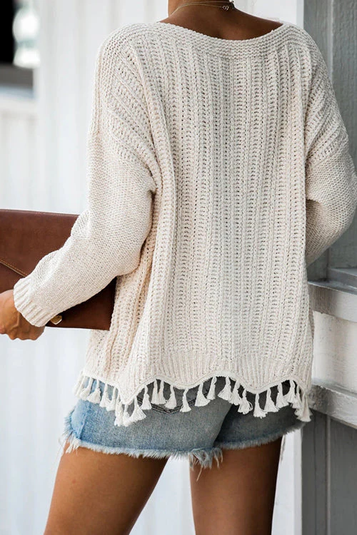 Feel It Still Tassel Knit Sweater - 2 Colors - Image 4