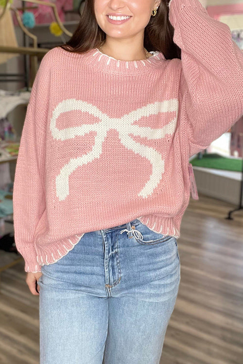 Feeling The Best Bowknot Knit Sweater - 3 Colors - Image 6