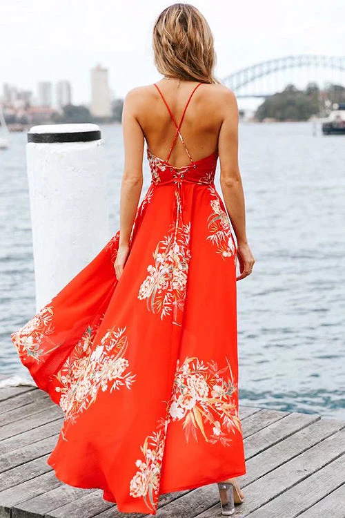 Flare Rosette Crossback Maxi Dress - 2 Colors - Image 5