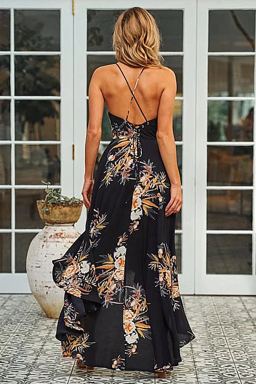 Flare Rosette Crossback Maxi Dress - 2 Colors - Image 8