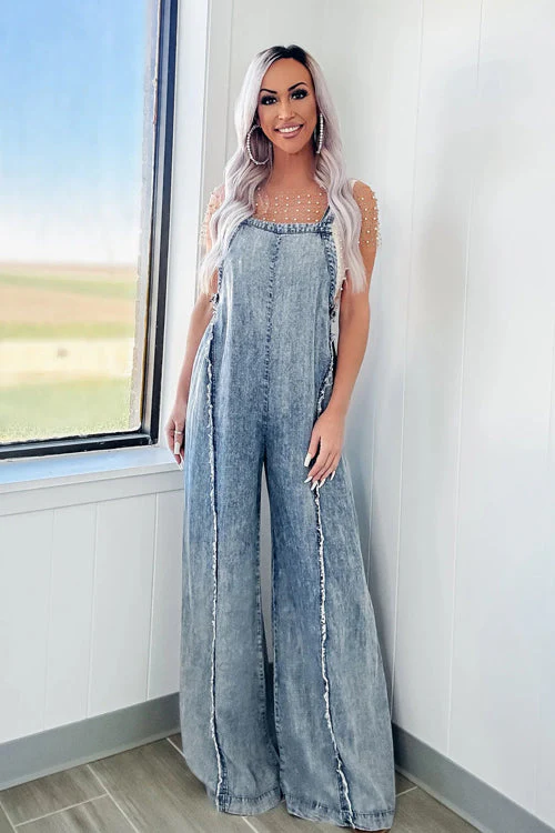 Fresh Perfection Light Wash Denim Jumpsuit - 3 Colors - Image 4