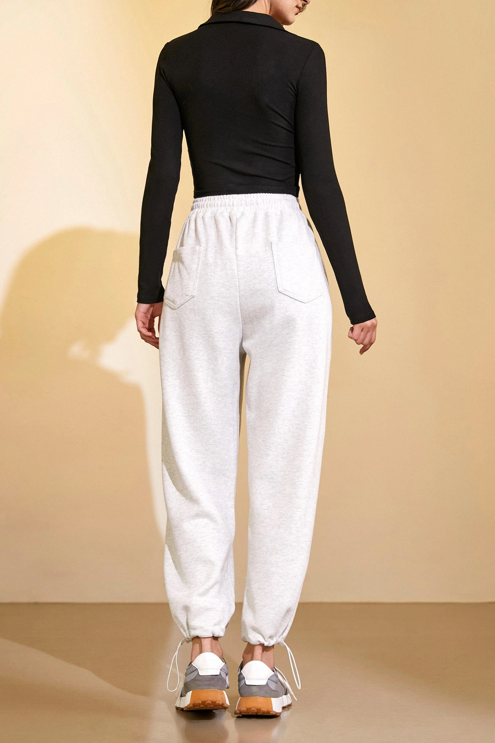 Gainsboro Drawstring Hem Joggers - Image 3