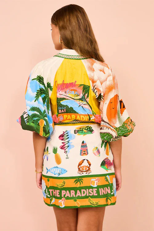 In My Dreams Tropic Print Mini Dress - Image 3