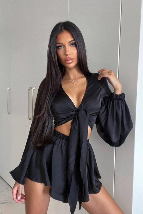 In Your Dreams Tied-Up Long Sleeve Suit - 5 Colors - Image 3