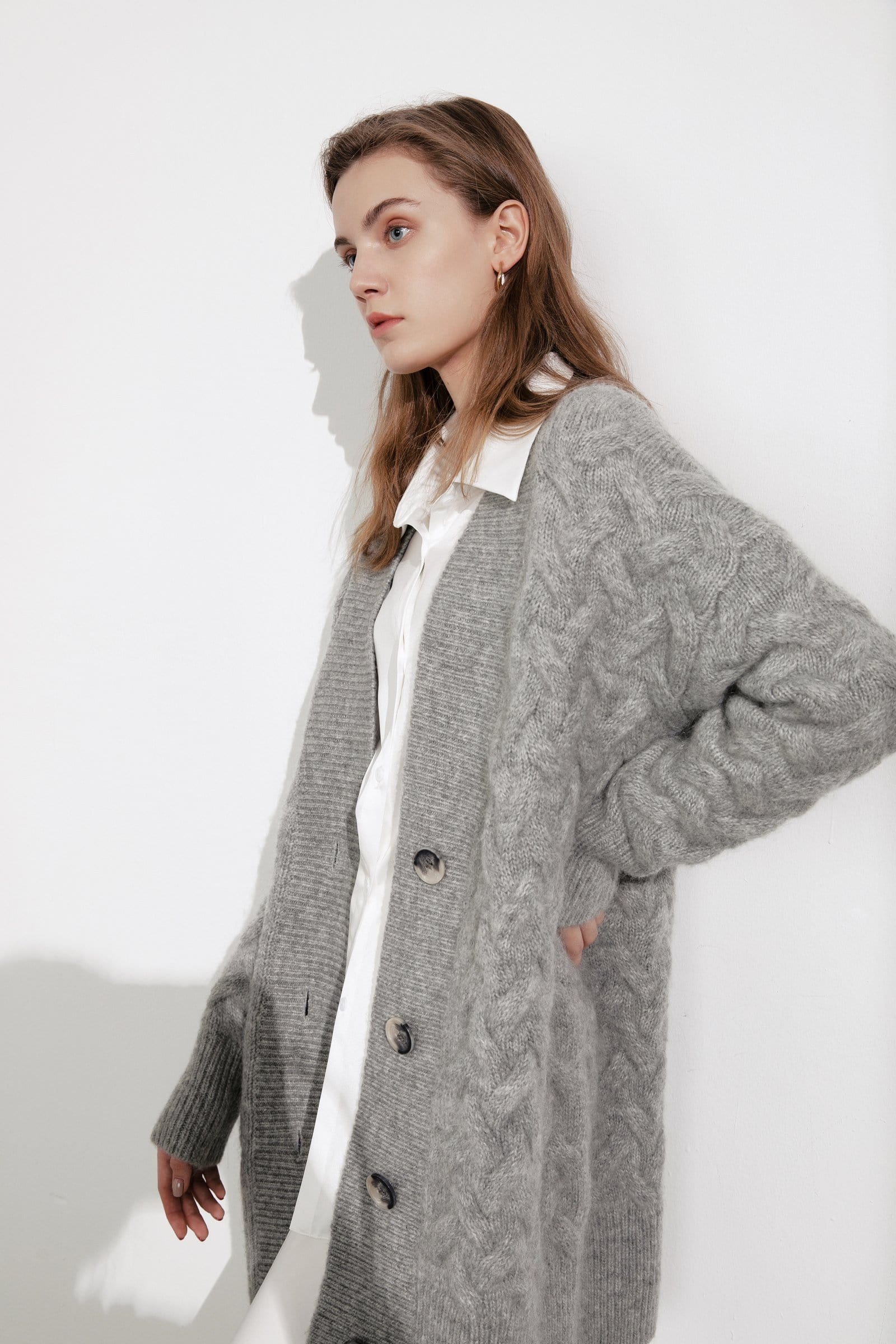 Jennie Grey Chunky Cardigan - Image 8