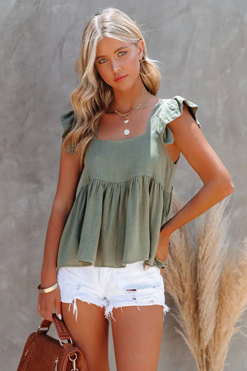 Just Be Yourself Cotton Babydoll Sleeveless Top - 3 Colors - Image 6