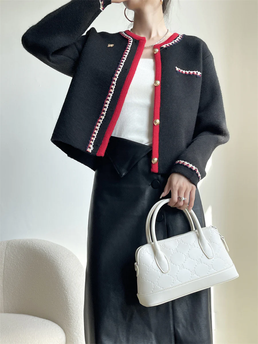 Long sleeve lady style knit cardigan coat sweater coat - Image 6