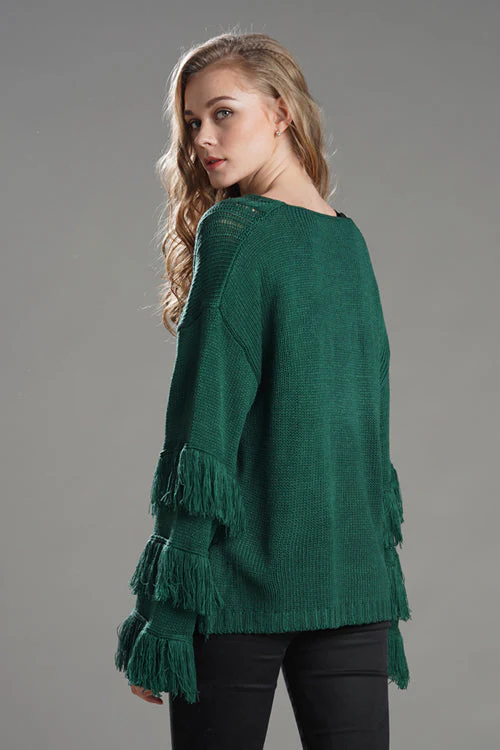 Look What You Made Me Do Tassel Knit Sweater - Image 7
