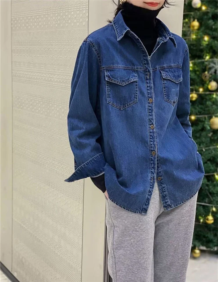 Loose Casual Denim Top Jacket - Image 4