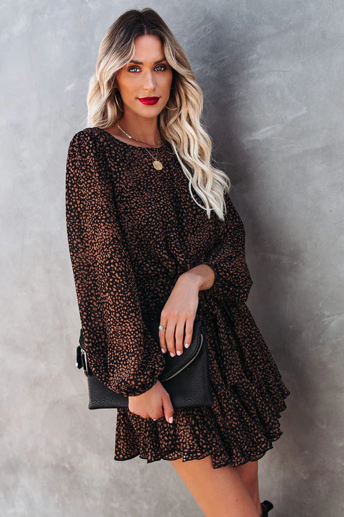 Love You So Print Flare Mini Dress - Image 11
