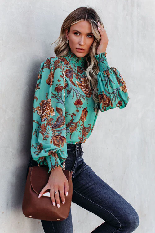 Lovely Wishes Floral Print Smocked Top - Image 6