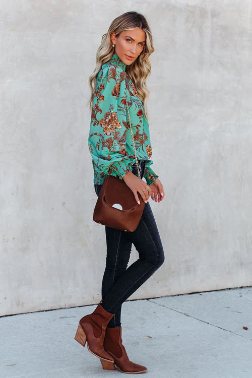 Lovely Wishes Floral Print Smocked Top - Image 7