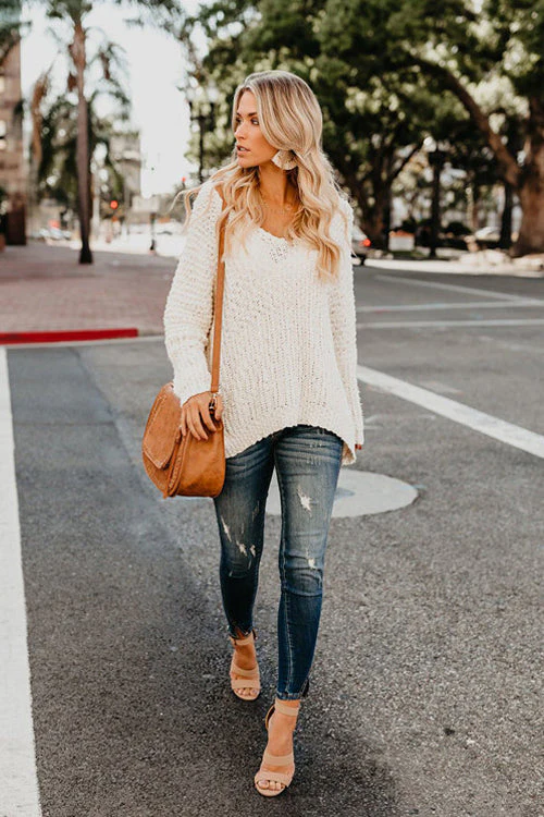 Loving Embrace V-Neck Knit Sweater - Image 6
