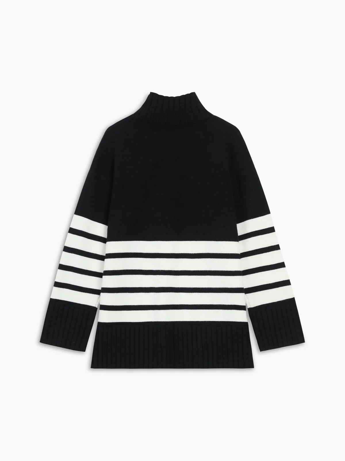 Miss Paris Mock Neck Stripe Sweater - Image 7