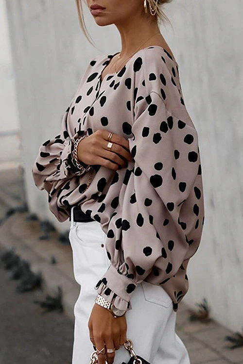 Mood Setter Polka Dot Print Button Down Top - 3 Colors - Image 5
