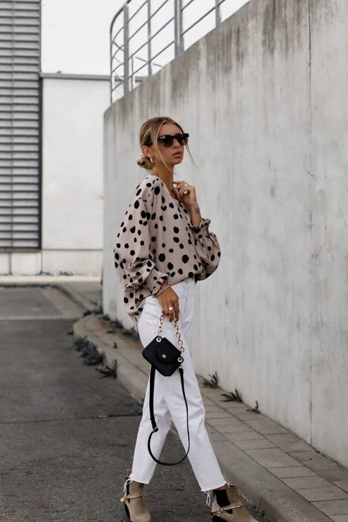 Mood Setter Polka Dot Print Button Down Top - 3 Colors - Image 6