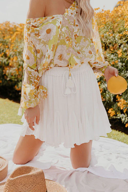 Out In The Sun Floral Printed Smocked Top - Image 4