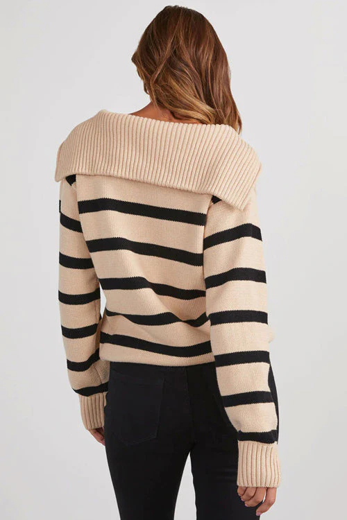 Perfectly You Stripe Long Sleeve Knit Sweater - 2 Colors - Image 11