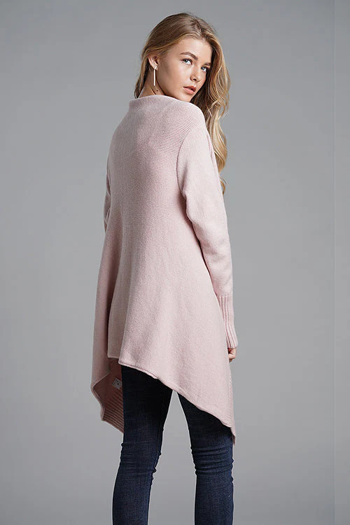 Pink Girl Irregular Hem Knit Cardigan - Image 5
