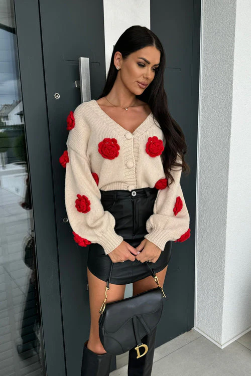 Precious Look 3D Flowers Knit Cardigan Sweater - 3 Colors - Image 15