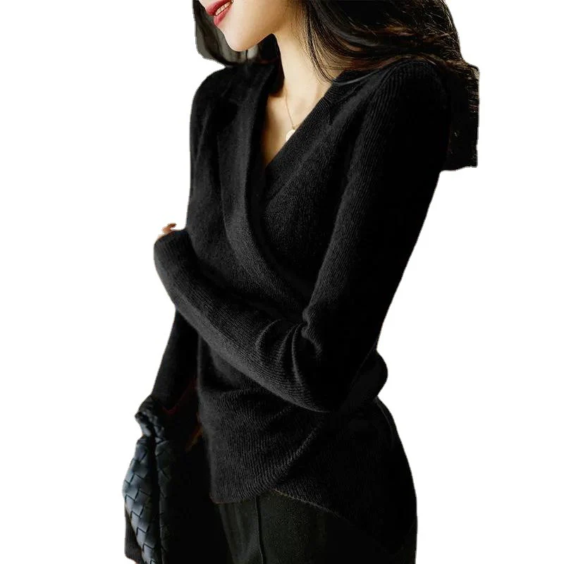Ribbed Knit Collared Top - Image 8