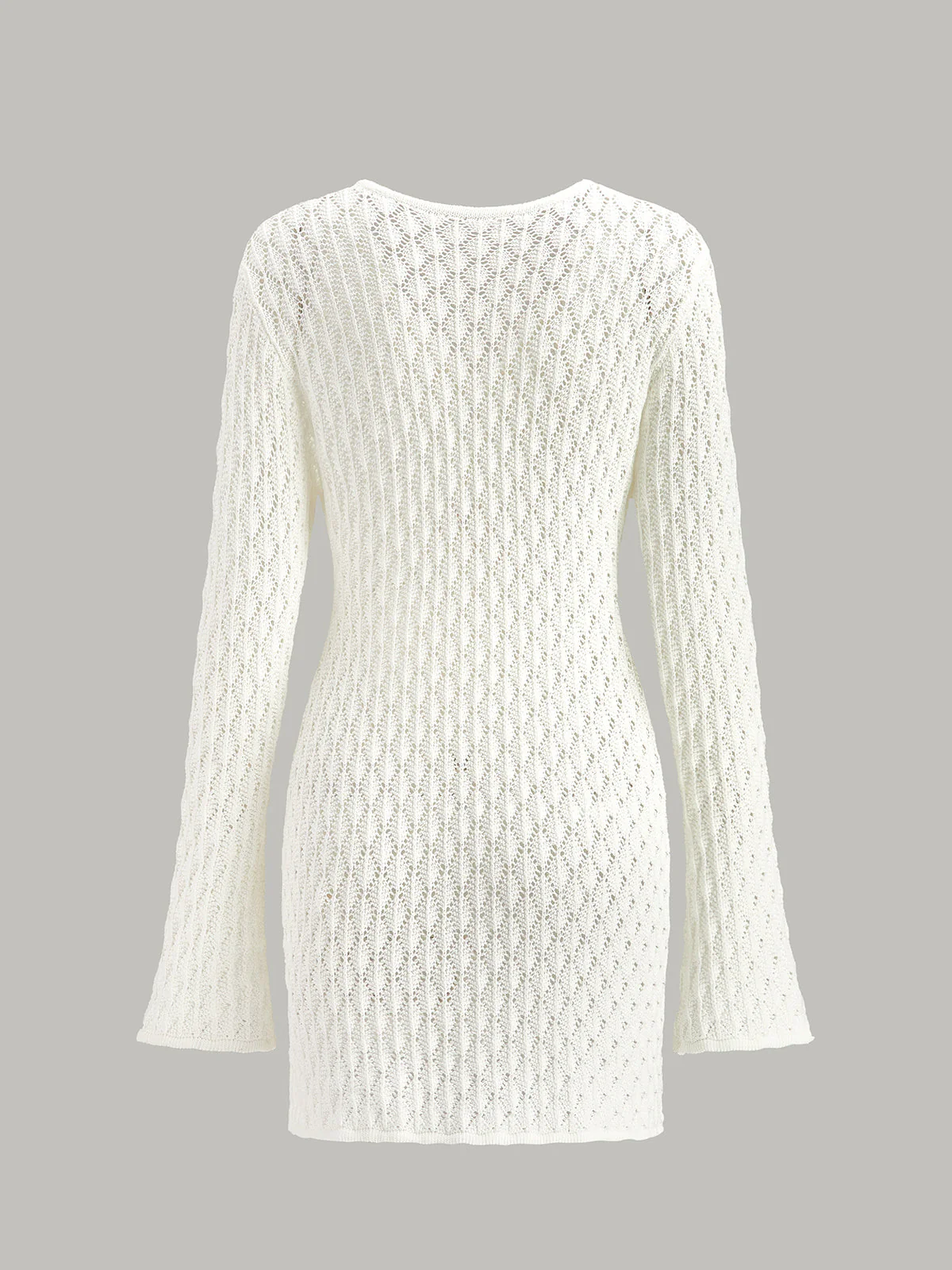 Sheer Knit Sweater Dress with Cut-Out Detail - Image 3